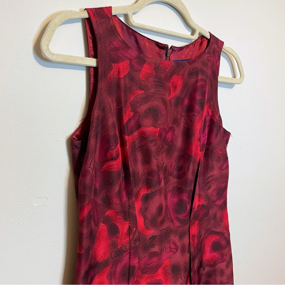 Silk Dress with Decorative Details in Red, Holiday Parties and Special Occasions